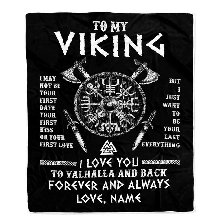 Personalized Viking Couple Blanket You Are My Best Viking My Soulmate for Valentine