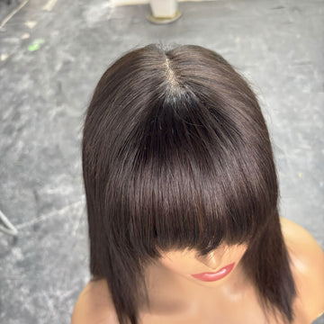 fringe lace bob wig straight