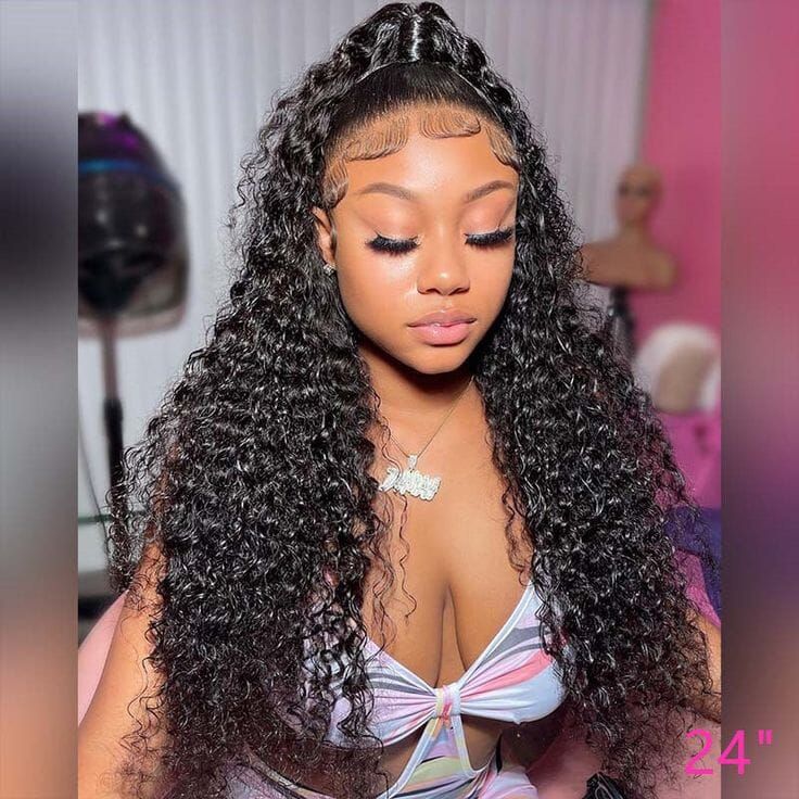 Neobeauty Hair HD 13x4 Lace Front Curly Hair Wig Glueless Lace Front Wigs Transparent Lace Pre Cut Lace Wig 30 Inch