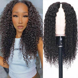 Neobeauty Density 150% Curly V Part Wig No Leave Out Upgrade U Part Wigs No Glue Human Hair Wigs