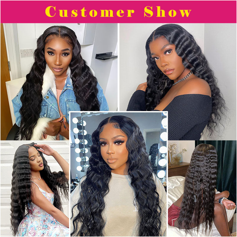 Neobeauty Density 250% 13x4 Lace Front Wig Loose Deep Wave HD Lace Wig Real Human Hair