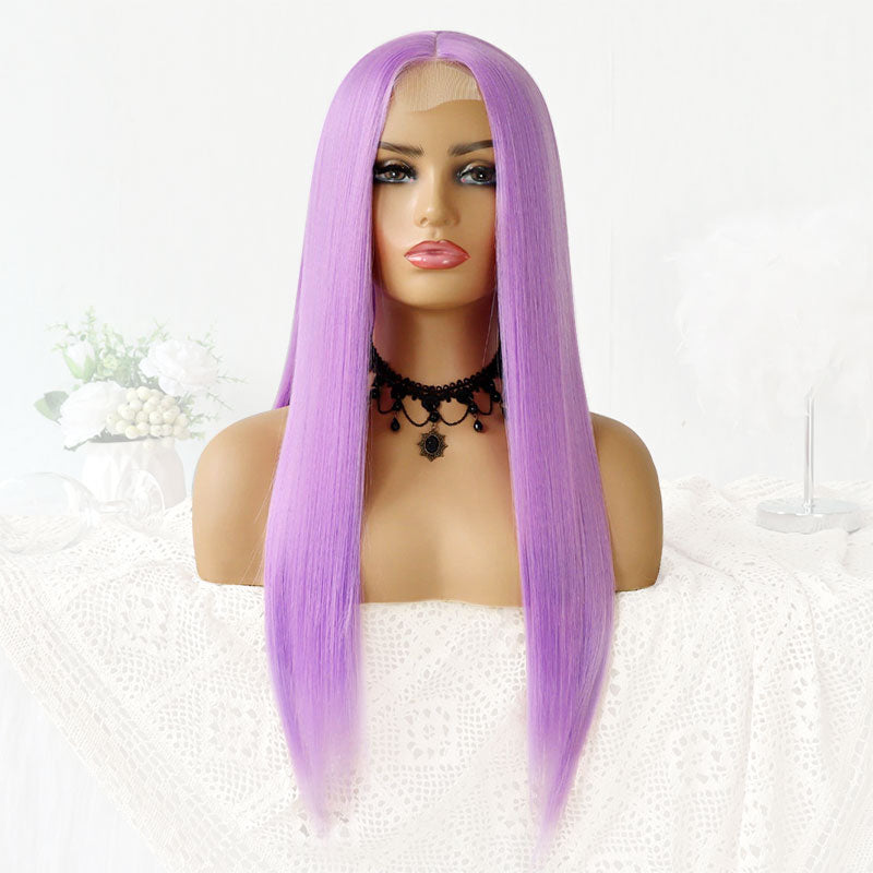 Neobeauty Hair Colored Lace Front Wigs Purple Lavender Wig Straight Hair Wig DENSITY 250%