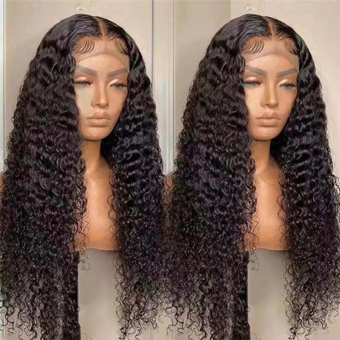 Neo Beauty hair Transparent Lace Wigs Natural Pre-plucked Long Curly Wig 4x4/ 13x4 Lace 100% Human Hair