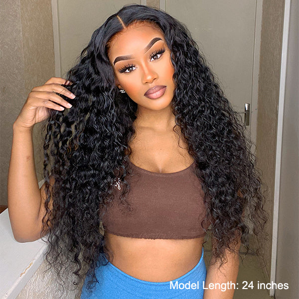 Glueless Undetectable Invisible Lace Water Wave 13x4 Frontal Lace Wig | Real HD Lace 150% Density