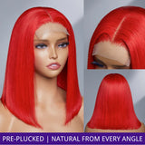 Fairycore Red Glueless Lace 4x4 Closure Bob Wig | Halloween Limited Wholesale and Supplier