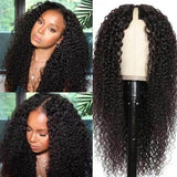 Neobeauty Density 150% Curly V Part Wig No Leave Out Upgrade U Part Wigs No Glue Human Hair Wigs