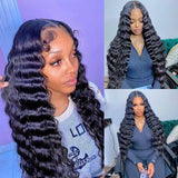 Neobeauty Loose Deep Wave 6x6 Closure Wig Transparent Lace Virgin Hair Wig