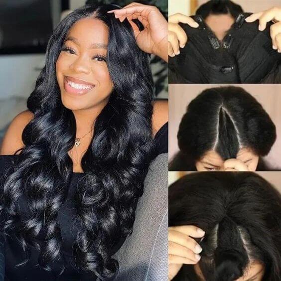 Neobeauty Density 150% Body Wave Human Hair Wigs Glueless V Part Wig Upgrade U Part Human Hair Wig