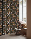 Peel and Stick Wallpaper Boho Mushroom Removable Stick on Contact Paper for Bathroom Black/Brown/Green