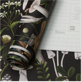 Peel and Stick Wallpaper Boho Mushroom Removable Stick on Contact Paper for Bathroom Black/Brown/Green