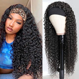 Neobeauty hair Wet and Wavy Headband Human Hair Wigs Deep Wave Curly Headband Wigs 150% Density Natural Color Lace Front Wigs