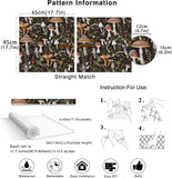 Peel and Stick Wallpaper Boho Mushroom Removable Stick on Contact Paper for Bathroom Black/Brown/Green