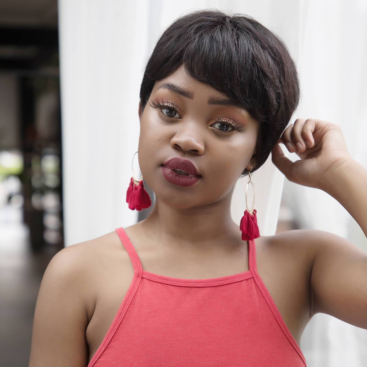 Affordable straight short wig with bangs human hair - Neobeauty Hair