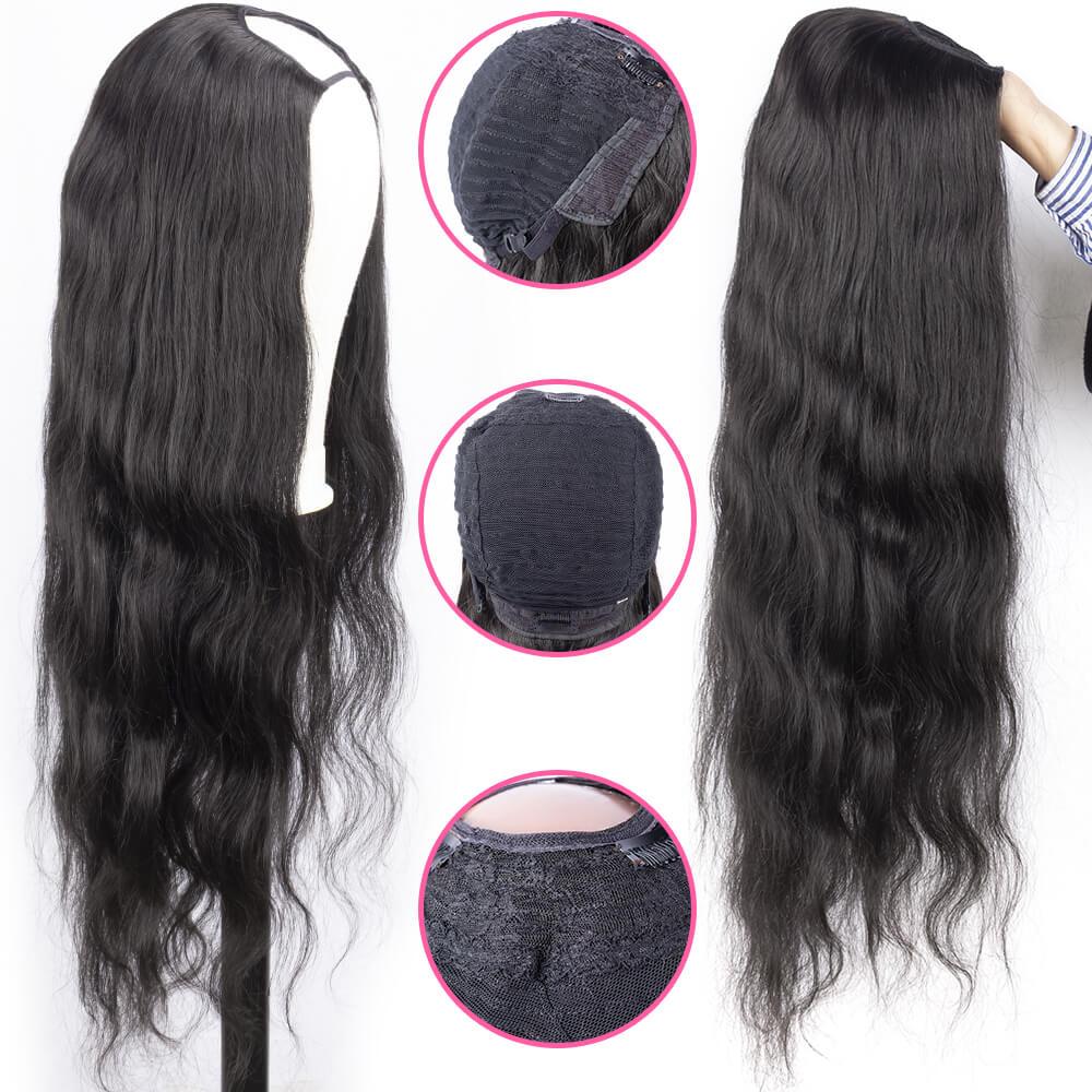 Body Wave Brazilian U Part Wig Human Hair Natural Black 180% Density | Neobeauty Hair - Neobeauty Hair