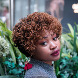 Short European Curly Wig Dark Brown American Women Curly Carnival Wig - Neobeauty Hair