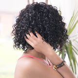 Short Bob Wig For African American Women Water Wave T Part Lace Wigs - Neobeauty Hair