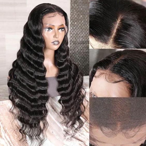 Neobeauty Loose Deep Wave 6x6 Closure Wig Transparent Lace Virgin Hair Wig