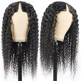 Neobeauty Density 150% Curly V Part Wig No Leave Out Upgrade U Part Wigs No Glue Human Hair Wigs