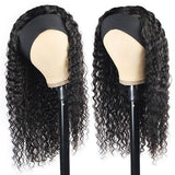 Neobeauty hair Wet and Wavy Headband Human Hair Wigs Deep Wave Curly Headband Wigs 150% Density Natural Color Lace Front Wigs