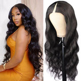 Neobeauty Hair V Part Wig Tranparent Lace Front Human Hair Wig Natural Color Thin Part Wigs Body Wave 150%