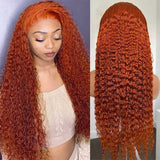Neobeauty Ginger Wig 4x4 Lace Front Wigs Curly Human Hair Wigs Swiss Lace