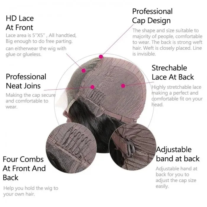 Neobeauty Hair Wigs Glueless Invisible HD Lace Pre Plucked Super Full Closure Body Wave Wigs Melted Match All Skin Color