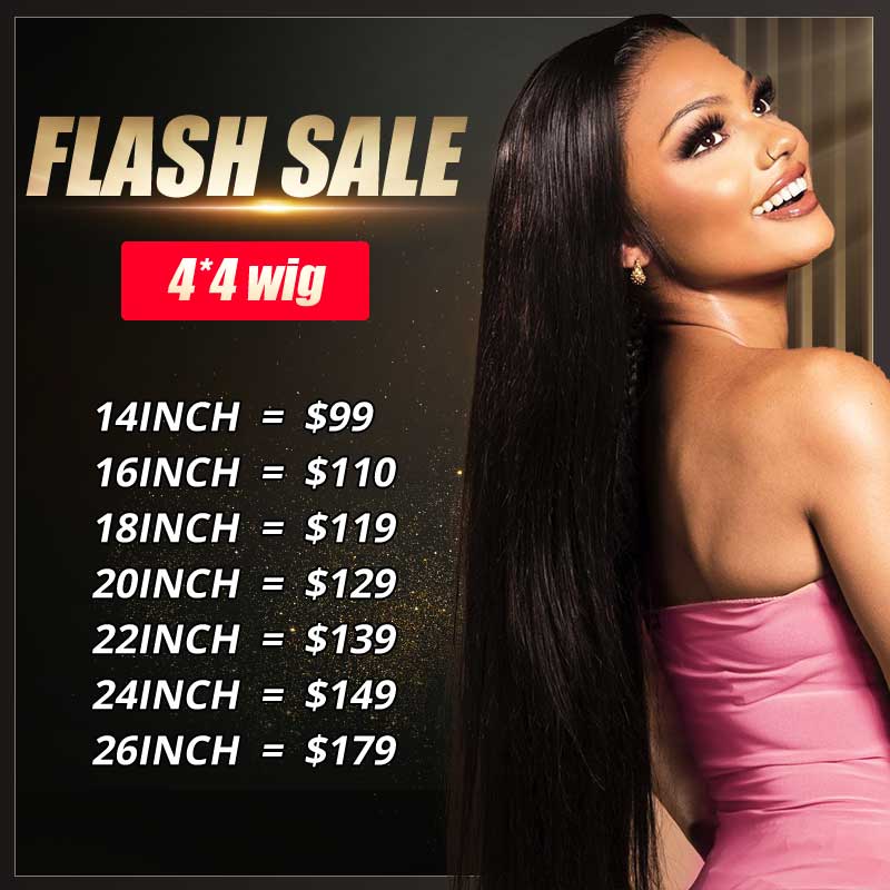 Neobeauty Curly Hair 4x4 Lace Closure Wig Human Hair Flash Sale