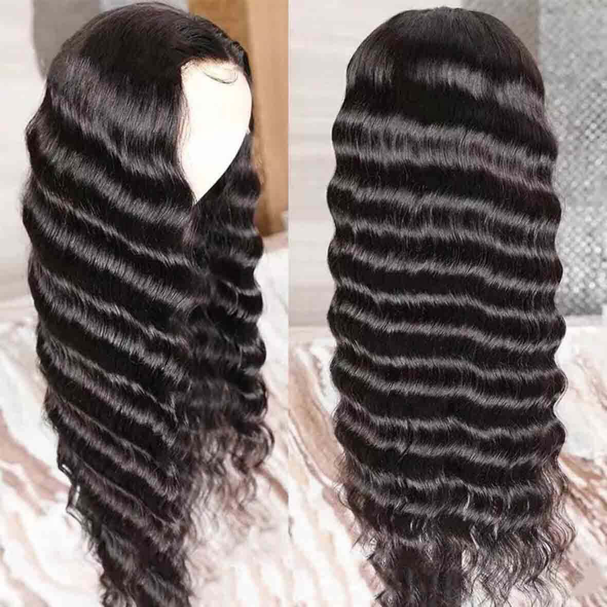 Neobeauty Loose Deep Wave 6x6 Closure Wig Transparent Lace Virgin Hair Wig