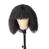 Curly Hair Wig Afro Curly Machine Made Wig Glueless Wig with Bangs Neobeauty 150% Density