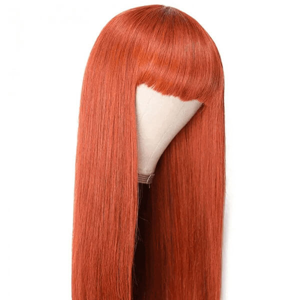 Neobeauty Ginger Color Straight Hair Machine Made Wig Glueless Wig For Black Women Density 150%