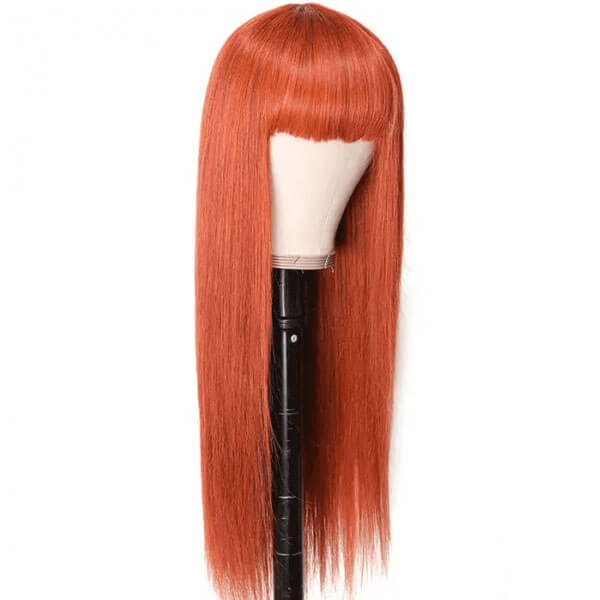 Neobeauty Ginger Color Straight Hair Machine Made Wig Glueless Wig For Black Women Density 150%