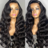 Neo Beauty hair 13x4 Transparent Lace Front Body Wave Black Human Hair Wig