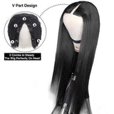 Neobeauty Hair Density 150% Straight Hair V Part Wig Human Hair Wigs Thin U Part Wigs