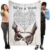 Personalized We're A Team Funny For Couple Lover Husband Wife Custom Name Blanket, To my Wife Blanket for Her