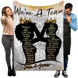 Personalized We're A Team Funny For Couple Lover Husband Wife Custom Name Blanket, To my Wife Blanket for Her