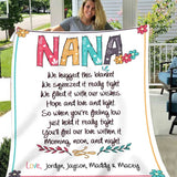 Personalized Grandmasaurus Throw Blanket, Nana Blanket, Custom Grandkid Names Lines Blanket for Mimi