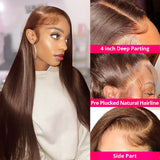 Neobeauty Hair Chocolate Brown Color Straight Hair Lace Front Wig Glueless Wigs Best Hair Color for Brown Skin