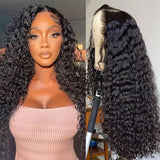 Neobeauty Hair Deep Wave Closure Wig Transparent Lace Pre Plucked Glueless Lace Wigs Human Hair 5x5 Closure Wig 180% Density
