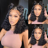 Neobeauty Hair Water Wave Bob Wigs Transparent Lace 13x4 Short Lace Front Wig Affordable Human Hair Wigs