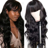 Neobeauty Hair Body Wave Hair Machine Made Wig Glueless Wig with Bangs