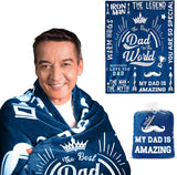 Gifts for Dad from Daughter or Son to My Dad Blanket Best Gift for Fathers Day Birthday Christmas Valentines Day Bday Present Idea for Father Husband Men Him Healing Thoughts Throw Blanket