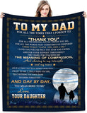 Gifts for Dad from Daughter or Son to My Dad Blanket Best Gift for Fathers Day Birthday Christmas Valentines Day Bday Present Idea for Father Husband Men Him Healing Thoughts Throw Blanket