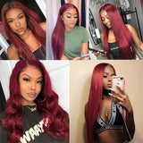 150% 4x4 human hair wigs 16 inches 99j free shipping