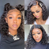 Neobeauty Hair Water Wave Bob Wigs Transparent Lace 13x4 Short Lace Front Wig Affordable Human Hair Wigs