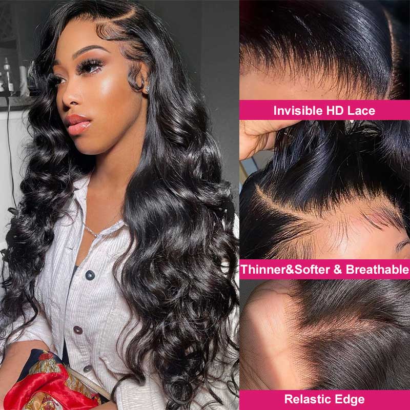 Neobeauty Hair Body Wave HD Lace Wig Human Hair 13x4 Invisible Lace Wig Pre Cut Glueless Lace Wigs