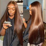 Neobeauty Hair Chocolate Brown Hair 13x4 Lace Front Wig Straight Hair Glueless Wigs Best Hair Color for Brown Skin