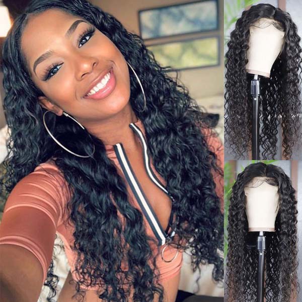 Neobeauty Hair Water Wave Wig 4x4 Lace Closure Wigs Brazilian Human Hair Wigs With Baby Hair