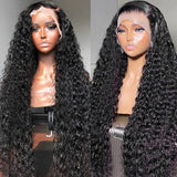 Neobeauty 250% Density Hair Deep Wave Glueless Human Hair Wig Transparent Lace Deep Curly Hair Pre Plucked 13x4 Lace Front Wigs