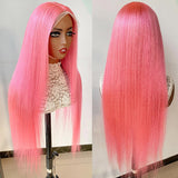 Neobeauty Density 250% Human Hair Pink Wig 13*4 HD Lace Wig Straight Hair Real Hair Wigs for Women