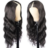 Neobeauty Hair V Part Wig Tranparent Lace Front Human Hair Wig Natural Color Thin Part Wigs Body Wave 180%